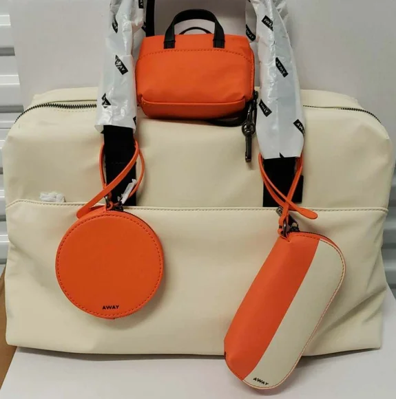 🧡🤍 AWAY X LA LIGNE 🧡🤍 spritz themed accessories bundle 4 items NWT - Picture 8 of 8